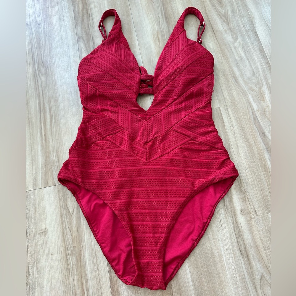 One peace swimsuit in Vibrant Red